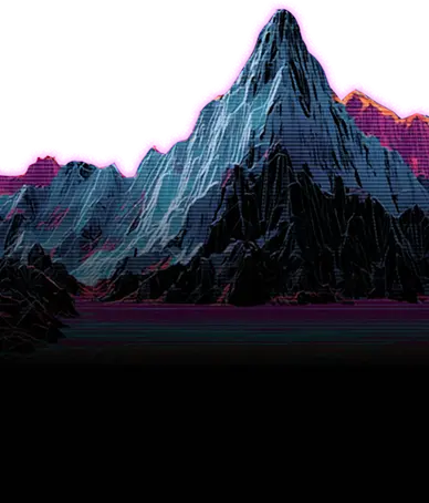 synthwave mountain graphic