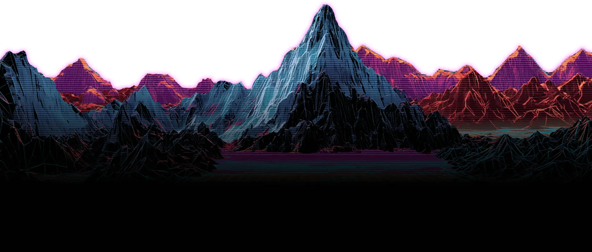 synthwave mountain graphic